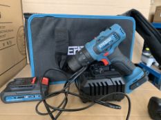 ERBAUER EBCD18LI-2 18V 2.0AH LI-ION EXT CORDLESS COMBI DRILL COMES WITH 2 BATTERIES, CHARGER AND