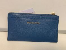 BRAND NEW MICHAEL KORS MONEY PIECES DARCK CHAMBRAY BLUE LARGE SLIM CARD CASE (2156) O RRP £79