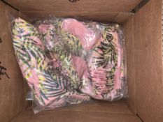17 X BRAND NEW PIECES CANDY PINK/LEAF SWIMSUITS (SIZES MAY VARY)