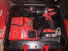 MILWAUKEE M18 CBLPD-402C 18V 4.0AH LI-ION REDLITHIUM BRUSHLESS CORDLESS COMBI DRILL COMES WITH