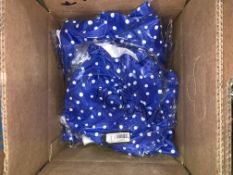 14 X BRAND NEW FIGLEAVES BLUE/WHITE POLKA DOT TUSCANY SPOT HALTER SWIMSUITS (SIZES MAY VARY)
