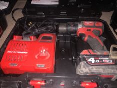 MILWAUKEE M18 BPDN-402C 18V 4.0AH LI-ION REDLITHIUM CORDLESS COMBI DRILL COMES WITH CARRY CASE
