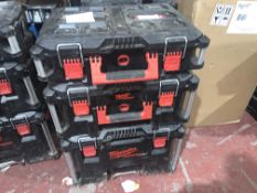 MILWAUKEE PACKOUT STORAGE SYSTEM SET 3 PCS UNCHECKED, UNTESTED)