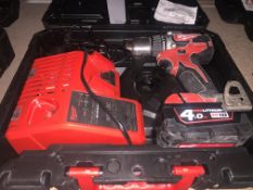 MILWAUKEE M18 CBLPD-402C 18V 4.0AH LI-ION REDLITHIUM BRUSHLESS CORDLESS COMBI DRILL COMES WITH