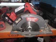 MILWAUKEE CORDLESS CIRCULAR SAW COMES WITH BATTERY (UNCHECKED, UNTESTED)