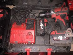 MILWAUKEE M18 BPDN-402C 18V 4.0AH LI-ION REDLITHIUM CORDLESS COMBI DRILL COMES WITH 2 X BATTERIES,