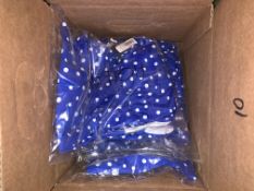 10 X BRAND NEW FIGLEAVES BLUE/WHITE POLKA DOT TUSCANY SPOT HALTER SWIMSUITS (SIZES MAY VARY)