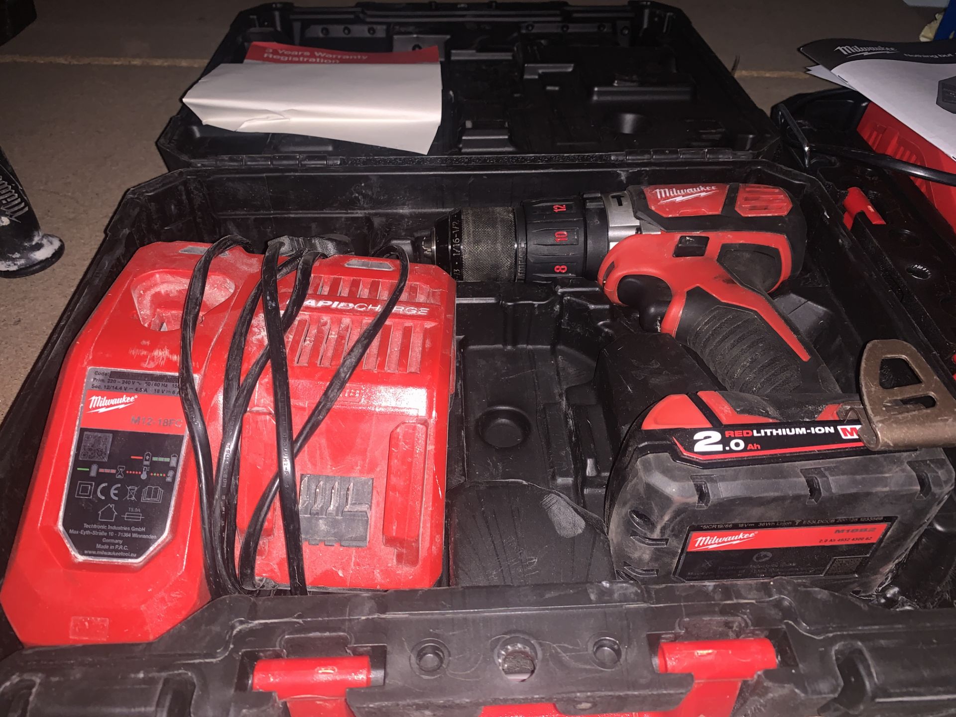 MILWAUKEE M18 BPDN-402C 18V 4.0AH LI-ION REDLITHIUM CORDLESS COMBI DRILL COMES WITH CARRY CASE