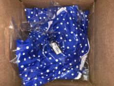 13 X BRAND NEW FIGLEAVES BLUE/WHITE POLKA DOT TUSCANY SPOT HALTER SWIMSUITS (SIZES MAY VARY)