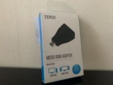 120 X NEW PACKAGED TESCO MICRO HDMI ADAPTORS. NICKEL PLATED