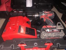 MILWAUKEE M18 CBLPD CORDLESS BRUSHLESS PERCUSSION DRILL COMES WITH 1 BATTERY, CHARGER AND CARRY CASE