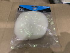 100 X NEW PACKAGED PTX UNIVERSAL FIT FAUX LAMBSWOOL BONNET BUFFER PADS. 125MM