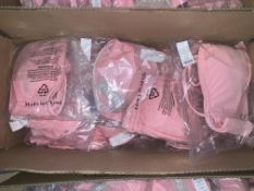 20 X BRAND NEW INDIVIDUALLY PACKAGED PIECES CANDY PINK BIKINI TOPS (SIZES MAY VARY)