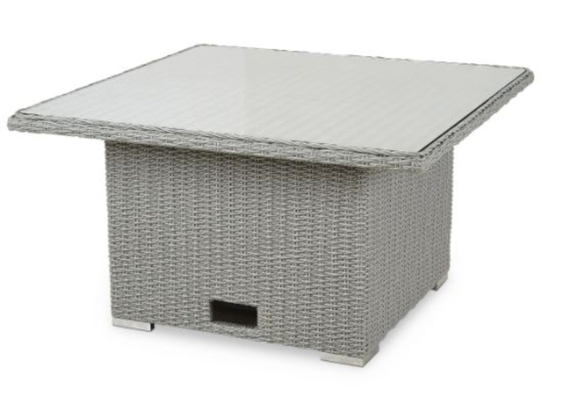 NEW BOXED Gabbs Rattan Glass Top Table. This Gabbs rattan effect 4 seater table is perfect for