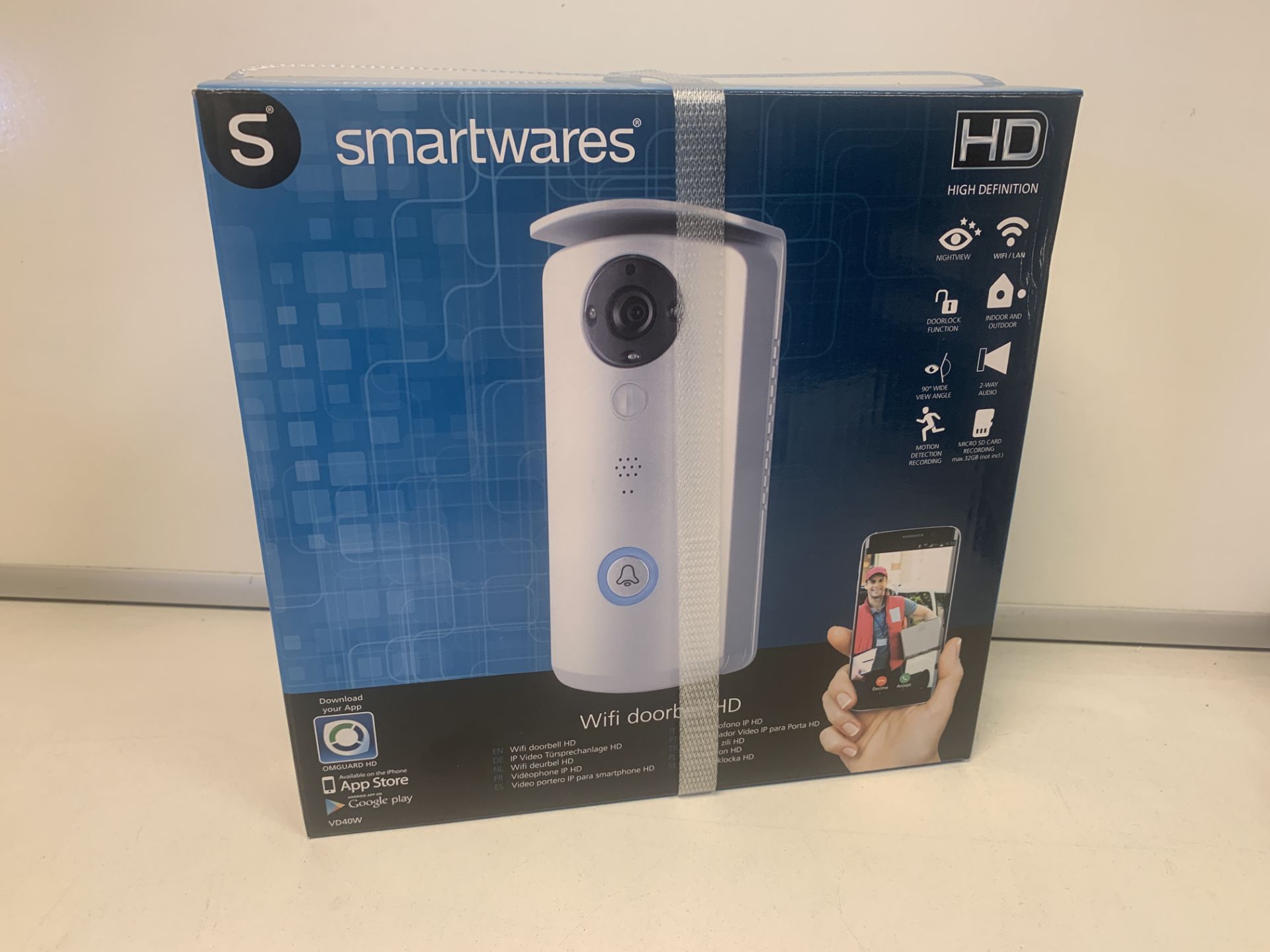 2 X BRAND NEW BOXED SMARTWARES WIFIDOOR BELL HD. NIGHT VIEW, WIFI, DOORLOCK FUNCTION, INDOOR &