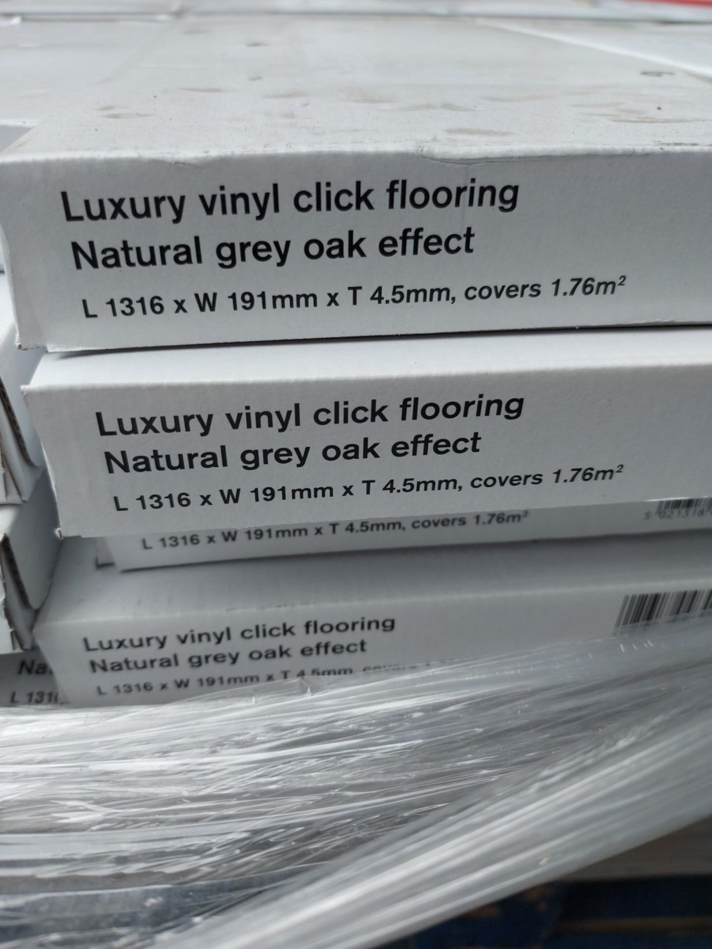 PALLET TO CONTAIN 11 NEW SEALED PACKS OF Grey Oak effect Luxury vinyl click flooring. EACH PACK - Image 2 of 2