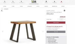 4 X NEW BOXED Cantelever Natural Solid Oak & Metal Stool. RRP £130 EACH, TOTAL RRP £520. For a