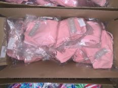 19 X BRAND NEW INDIVIDUALLY PACKAGED PIECES CANDY PINK BIKINI TOPS (SIZES MAY VARY)