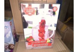 8 X NEW BOXED THE VINTAGE COMPANY 2.5LITRE FRUIT INFUSER PITCHERS. ADD FRUIT TO WATER, SODA OR ICE