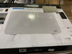 PRINCESS WHITE SMART GLASS PANEL HEATER 1000W RRP £99