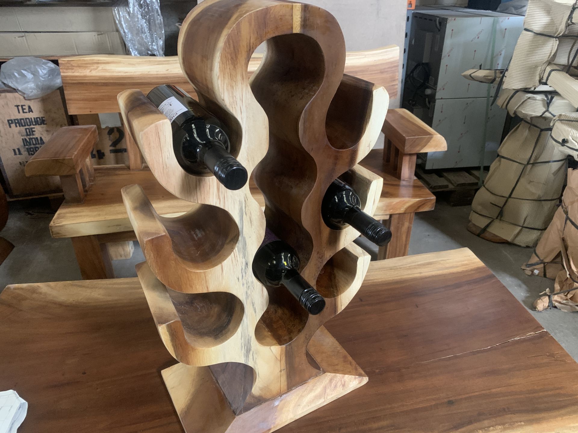 SOLID WOODEN SUAR TREE WINE RACK L35 X W30 X H70 RRP £220 - Image 2 of 2