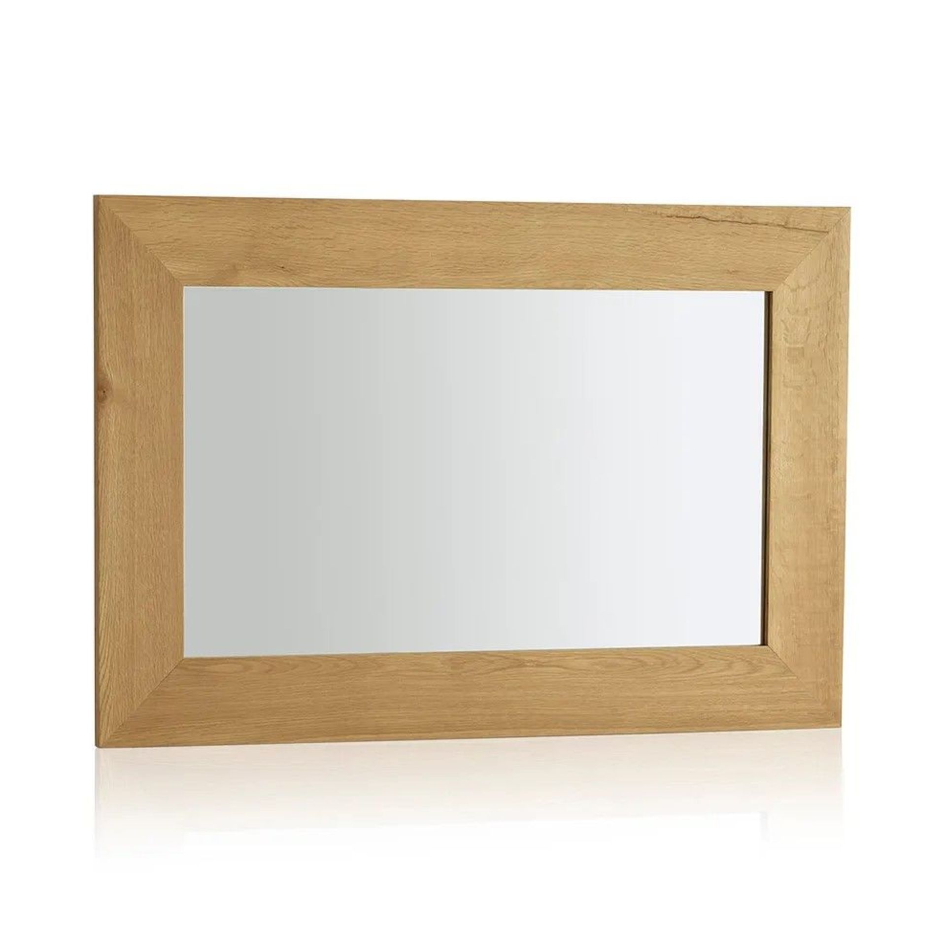NEW BOXED Cosmopolitan Mirror Natural Solid Oak 900mm x 600mm Wall Mirror. RRP £269.99. 100% OAK,
