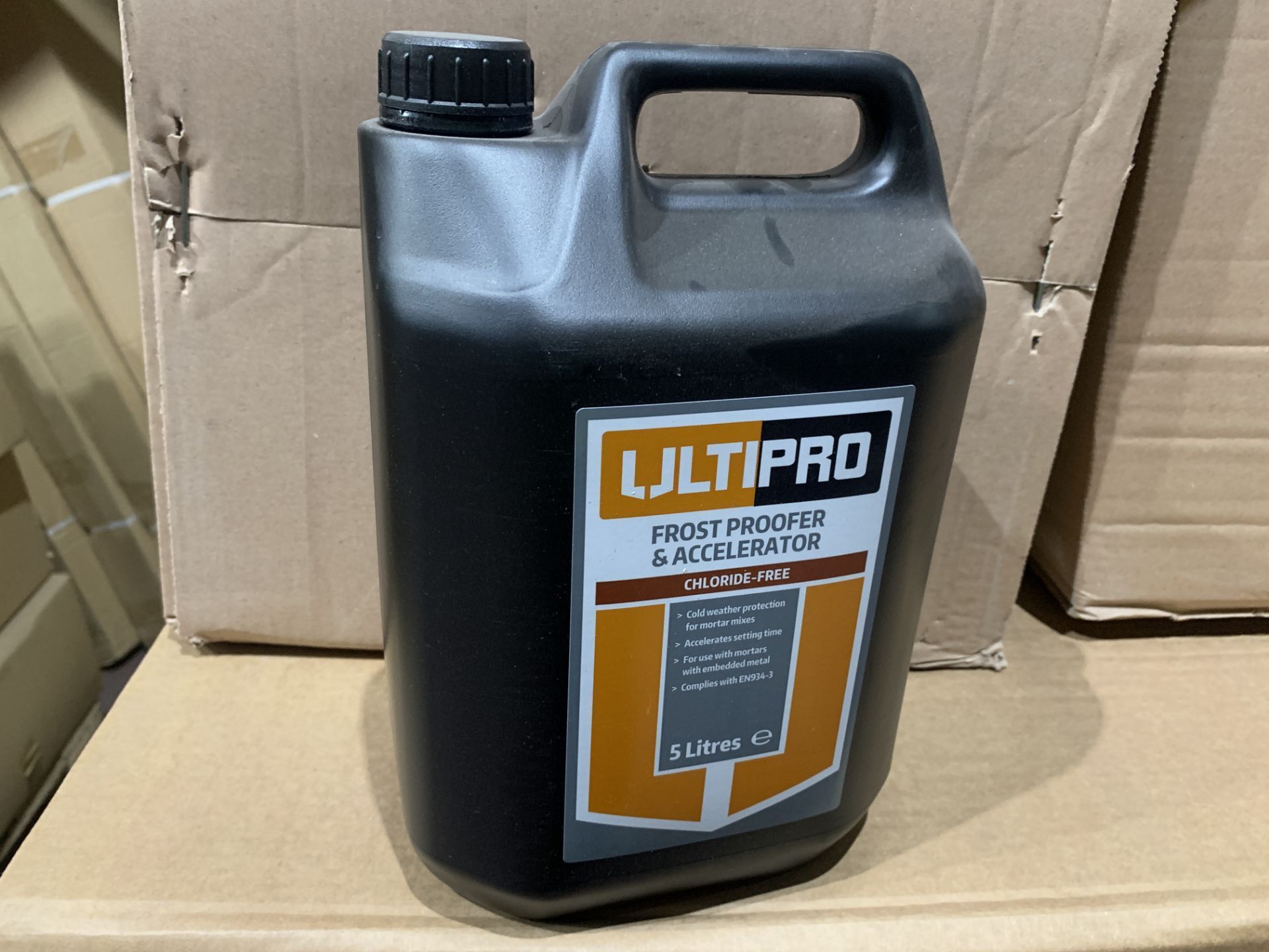 PALLET OF 96 X NEW 5L TUBS OF ULTIPRO FROST PROOFER & ACCELERATOR - CHLORIDE FREE. RRP £12 EACH