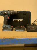 ERBAUER EBCD18LI-2 18V 2.0AH LI-ION EXT CORDLESS COMBI DRILL COMES WITH BATTERY, CHARGER AND CARRY