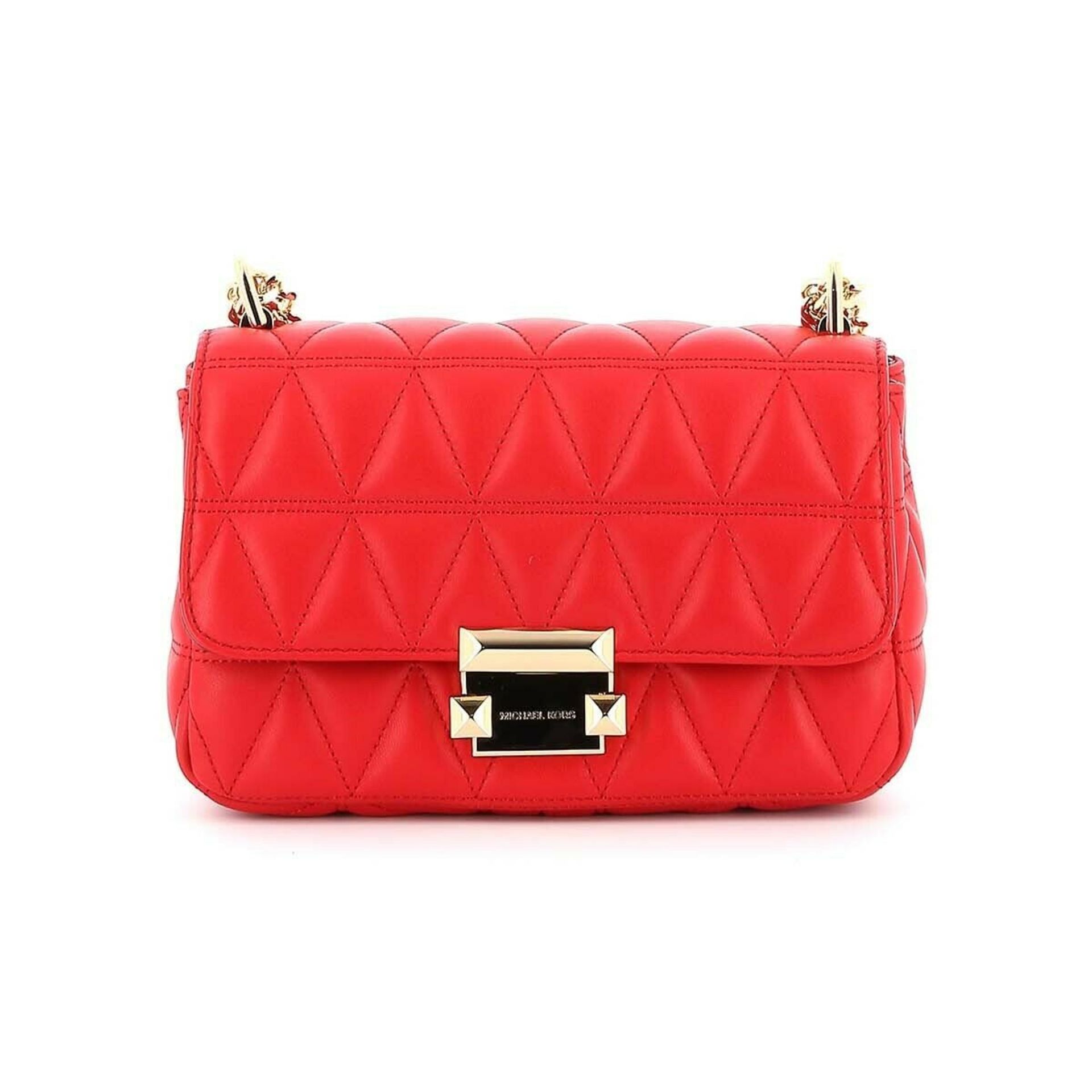 BRAND NEW MICHAEL KORS SLOAN BRIGHT RED SMALL CHAIN SHOULDER BAG (9805) RRP £349 B-3 - Image 2 of 2