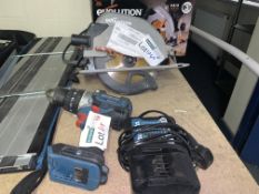 TOOL LOT INCLUDING ERBAUER COMBI DRILL AND EVOLUTION CIRCULAR SAW (UNCHECKED, UNTESTED)
