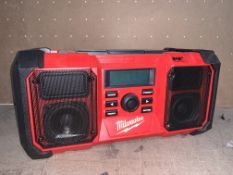 MILWAUKEE M18 JSRDAB+-0 230V OR 18V DAB+ / FM SITE RADIO (UNCHECKED UNTESTED)