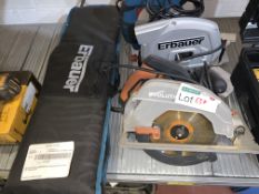 TOOL LOT INCLUDING ERBAUER PLUNGE SAW AND EVOLUTION CIRCULAR SAW (UNCHECKED, UNTESTED)