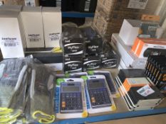 MIXED LOT INCLUDING WIRELESS SPEAKERS, CASIO CALCULATORS, WORK GLOVES ETC