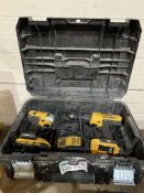 DEWALT TWIN PACK IMPACT DRIVER AND COMBI DRILL COMES WITH 1 BATTERY, CHARGER AND CARRY CASE (