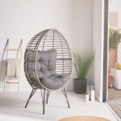 Freestanding Rattan Egg Chair. Get cosy on this rattan cocoon chair. 2500515 Built with a powder-