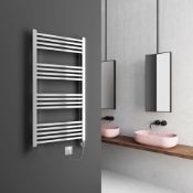 BRAND NEW BOXED PORCELANOSA NOKEN 1100x500MM ELECTRIC TOWEL RADIATOR WITH FIXINGS AND HEATING