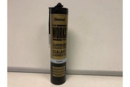 60 X NEW SEALED GEOCEL 'THE WORKS PRO' SUPERIOR CONSTRUCTION SEALANT & ADHESIVE - CLEAR. 290ML