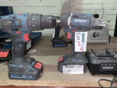 ERBAUER TWIN PACK COMBI DRILL AND IMPACT DRIVER COMES WITH 2 BATTERIES AND CHARGER (UNCHECKED,