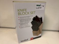 2 X BRAND NEW VONSHEF KNIFE BLOCK SETS (21 PIECE KNIFE SET)