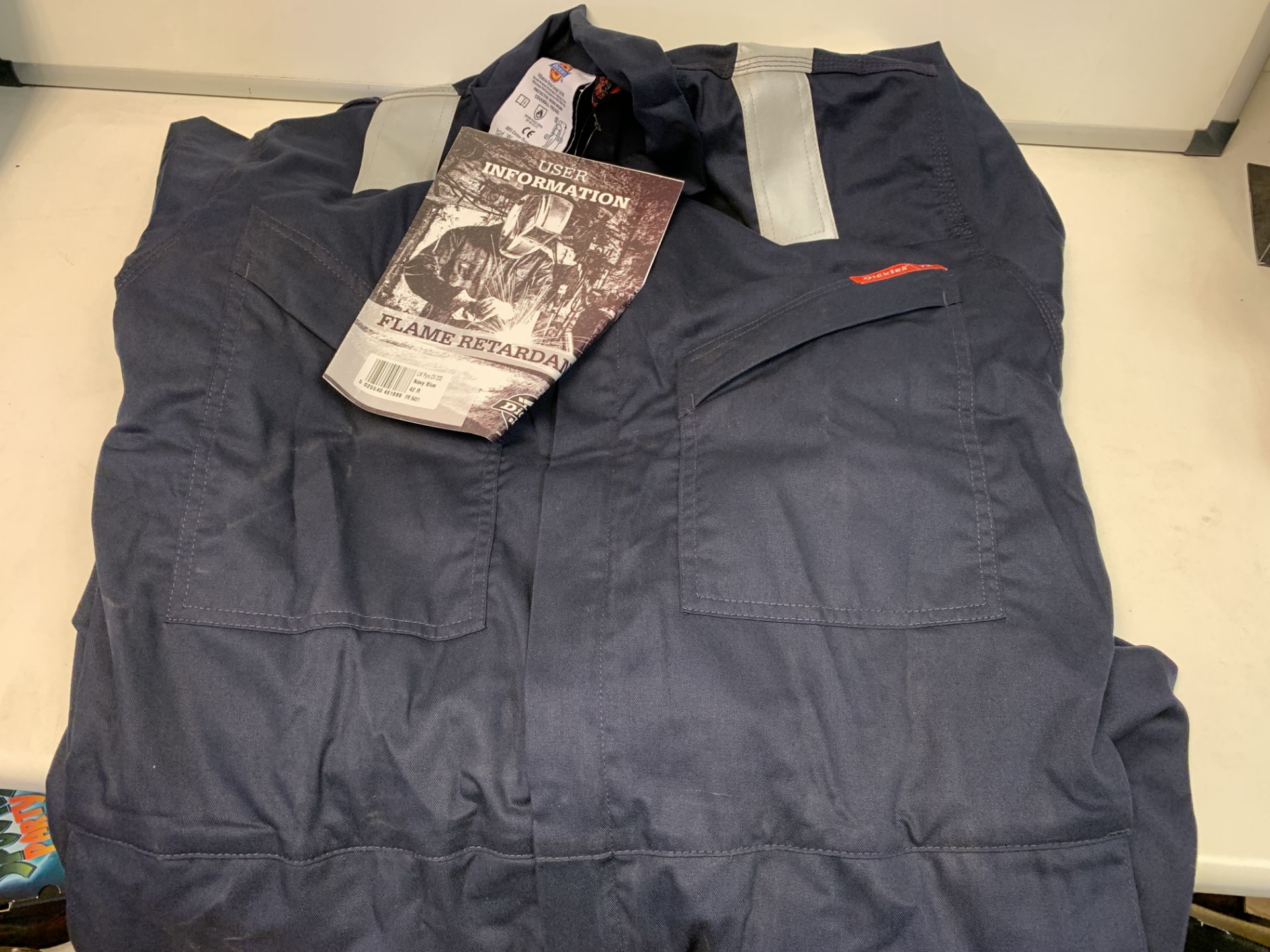 8 X BRAND NEW DICKIES NAVY BLUE FLAME RETARDANT LW PYRO COVERALLS SIZE 50R RRP £45 EACH