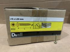 15 X NEW SEALED 4KG BOXES OF DIALL 5x30MM PZ2 WOOD SCREW PAN HEAD. RRP £15 PER BOX