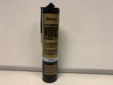 60 X NEW SEALED GEOCEL 'THE WORKS PRO' SUPERIOR CONSTRUCTION SEALANT & ADHESIVE - CLEAR. 290ML