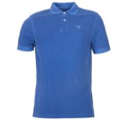 BRAND NEW BARBOUR WASHED SPORT POLO TOP MARINE BLUE SIZE LARGE (7314) RRP £50