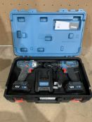 ERBAUER TWIN PACK IMPACT DRIVER AND COMBI DRILL COMES WITH 2 BATTERIES, CHARGER AND CARRY CASE (