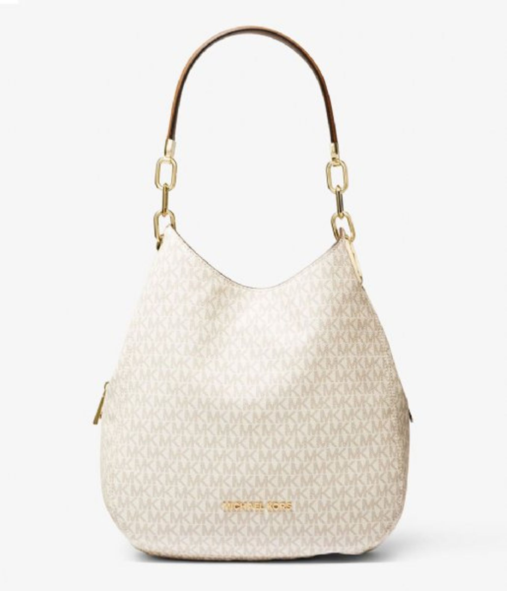 BRAND NEW MICHAEL KORS LILLIE VANILLA/ACORN LARGE CHAIN SHOULDER TOTE BAG (5940) RRP £419-1 p