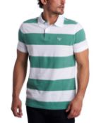BRAND NEW BARBOUR HARREN STRIPE POLO TOP NEVADA GREEN SIZE LARGE (0899) RRP £55