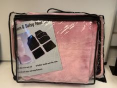 8 X BRAND NEW PINK SEAT COVERS AND DAISY MAT SETS