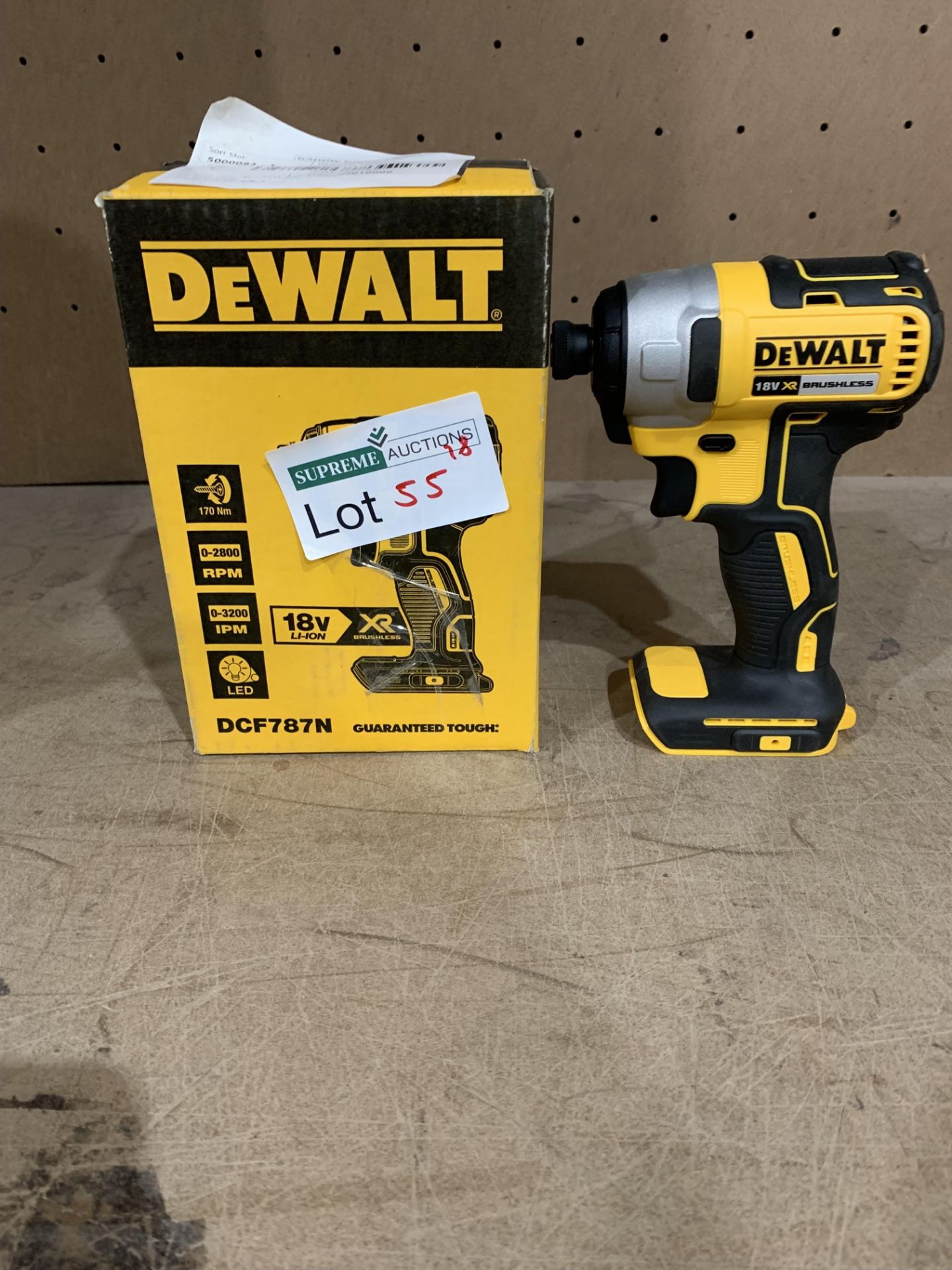 DEWALT DCF787N-XJ 18V LI-ION XR BRUSHLESS CORDLESS IMPACT DRIVER COMES WITH BOX (UNCHECKED,