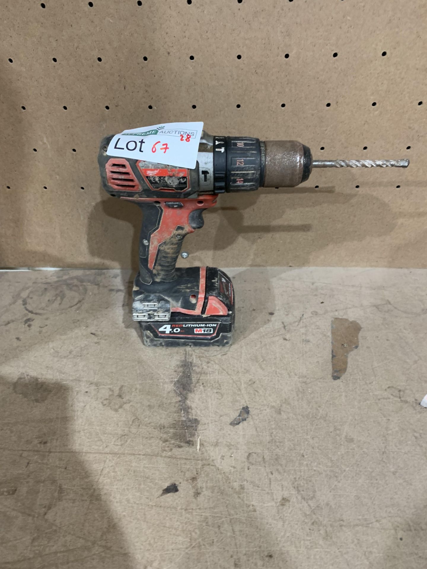 MILWAUKEE CORDLESS COMBI DRILL COMES WITH BATTERY (UNCHECKED, UNTESTED)