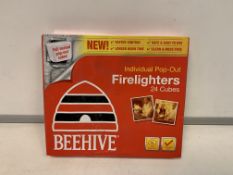 60 X PACKS OF 24 BEEHIVE POP OUT FIRELIGHTERS